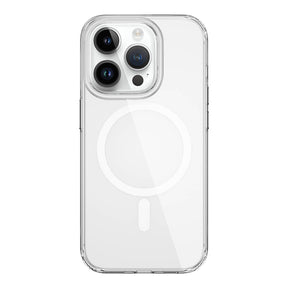 Apple iPhone 15 Pro Max Kılıf Wiwu BC-022 M-safe Şarj Özellikli Şeffaf Transparan Kapak