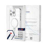 Apple iPhone 15 Pro Max Kılıf Wiwu FYY-014 M-safe Şarj Özellikli Alüminyum Alaşım Metal Standlı Şeffaf Kapak