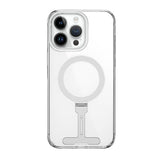 Apple iPhone 15 Pro Max Kılıf Wiwu FYY-014 M-safe Şarj Özellikli Alüminyum Alaşım Metal Standlı Şeffaf Kapak