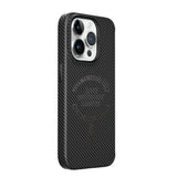 Apple iPhone 15 Pro Max Kılıf Wiwu LCC-107 Karbon Fiber M-safe Şarj Özellikli Kamera Korumalı Kabon Kapak