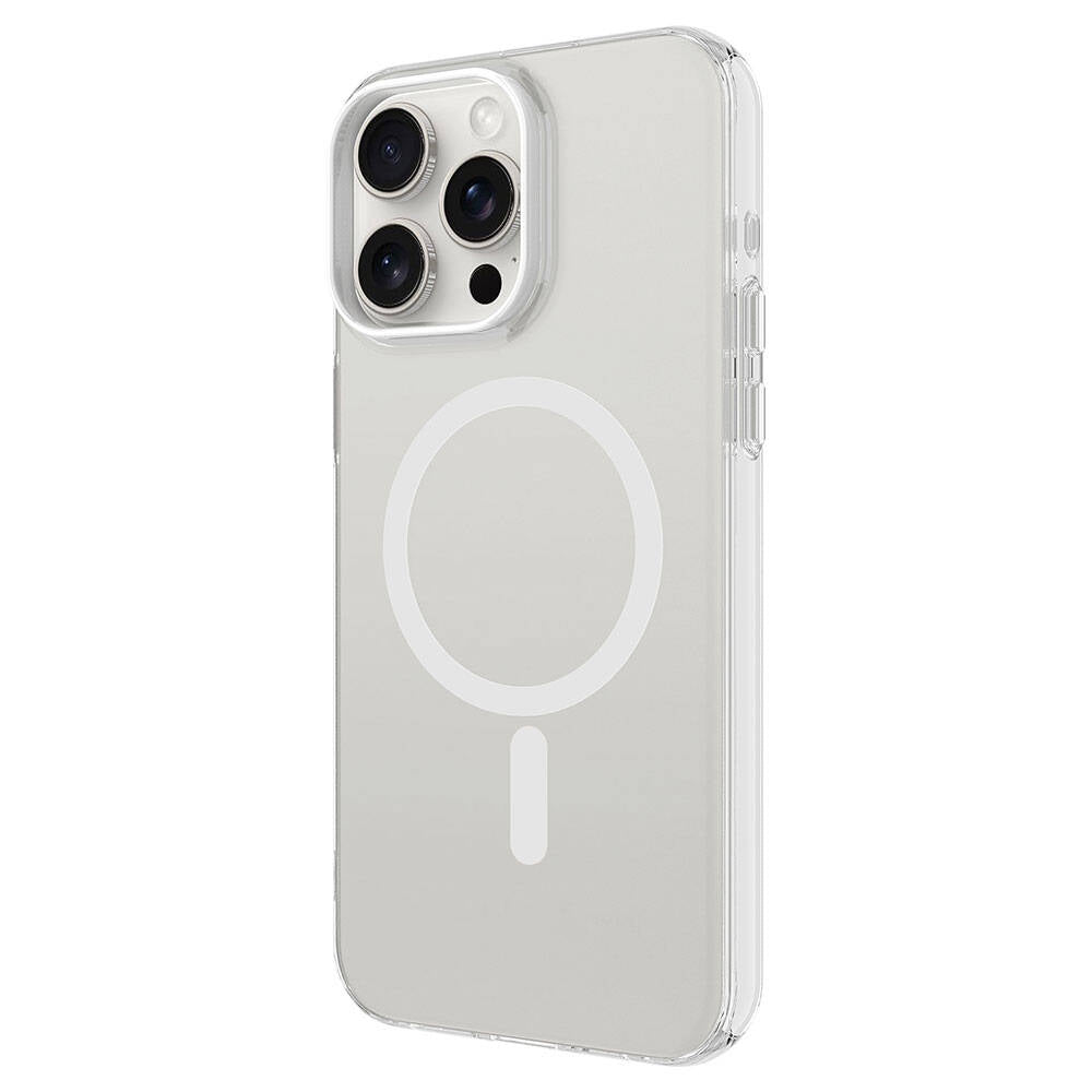 Apple iPhone 15 Pro Max Kılıf Zore M-safe Şarj Özellikli Buzlu Transparan C-Pro Sert Kapak