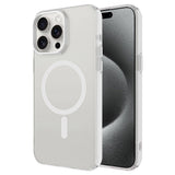 Apple iPhone 15 Pro Max Kılıf Zore M-safe Şarj Özellikli Buzlu Transparan C-Pro Sert Kapak