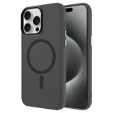 Apple iPhone 15 Pro Max Kılıf Zore M-safe Şarj Özellikli Buzlu Transparan C-Pro Sert Kapak