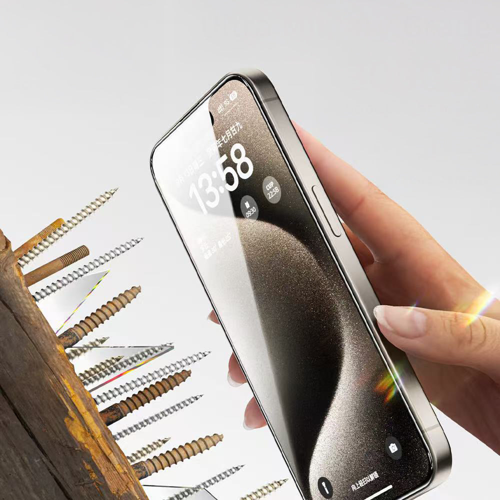 Apple iPhone 15 Pro Max Zore 2.5D Oliv HD Temperli Cam Ekran Koruyucu + Kolay Uygulama Aparatı