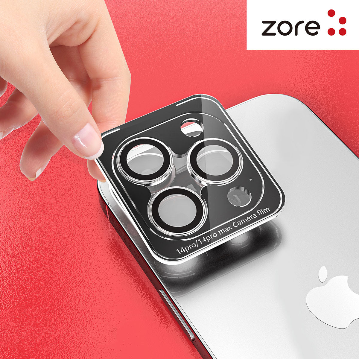 Apple iPhone 15 Pro Max Zore CL-12 Premium Safir Parmak İzi Bırakmayan Anti-Reflective Kamera Lens Koruyucu