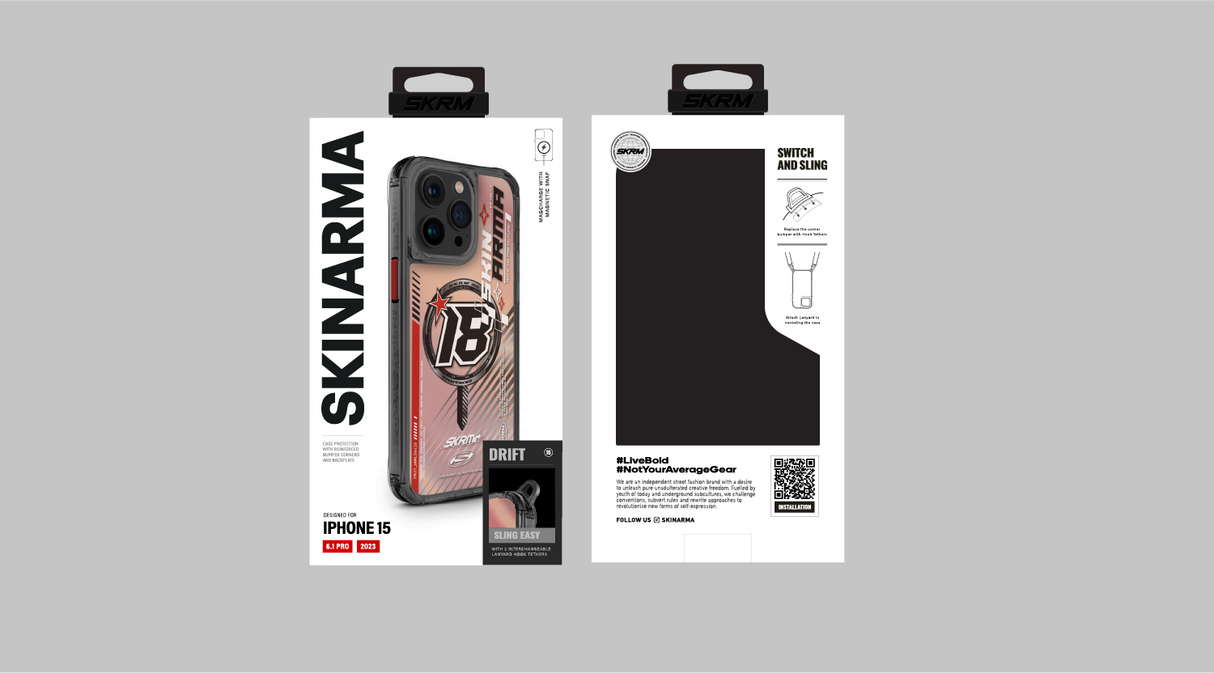 Apple iPhone 15 Pro SkinArma M-safe Şarj Özellikli Sticker Yapıştırmalı Drift Kapak
