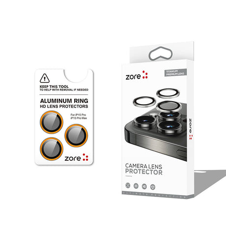 Apple iPhone 15 Pro Zore CL-12 Premium Safir Parmak İzi Bırakmayan Anti-Reflective Kamera Lens Koruyucu