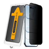 Apple iPhone 15 Zore 2.5D Oliv Privacy Temperli Cam Ekran Koruyucu + Kolay Uygulama Aparatı