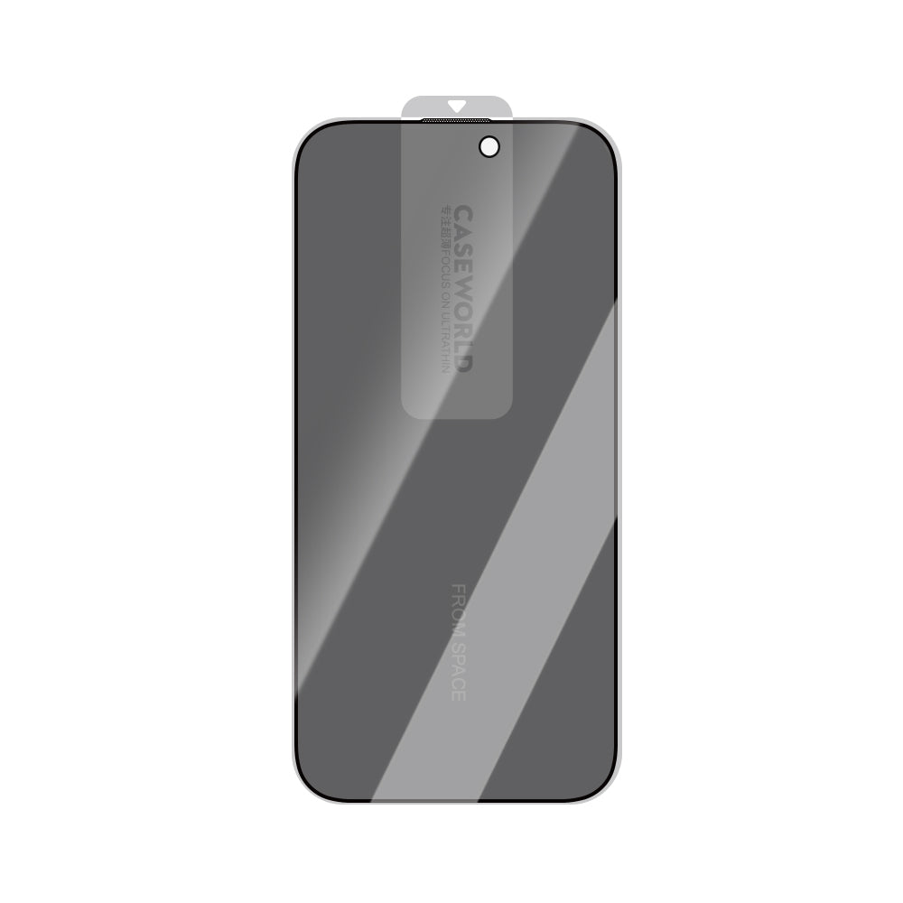 Apple iPhone 16 CaseWorld Crystal Shadow Serisi Safir Coating 0.15mm 3D Privacy Temperli Cam Ekran Koruyucu