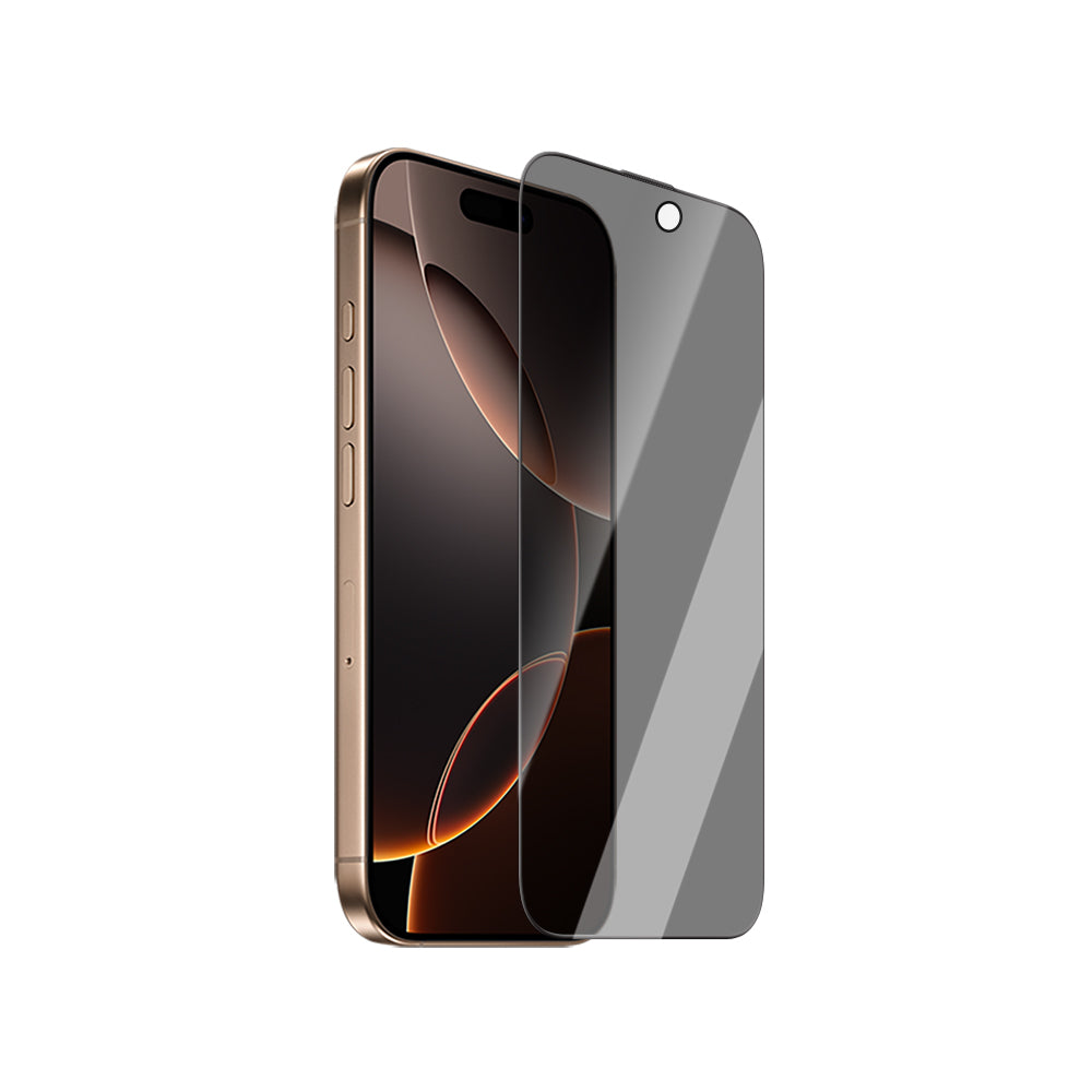 Apple iPhone 16 CaseWorld Crystal Shadow Serisi Safir Coating 0.15mm 3D Privacy Temperli Cam Ekran Koruyucu