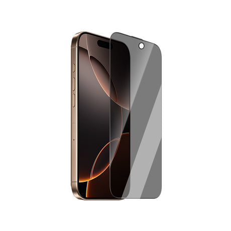 Apple iPhone 16 CaseWorld Crystal Shadow Serisi Safir Coating 0.15mm 3D Privacy Temperli Cam Ekran Koruyucu