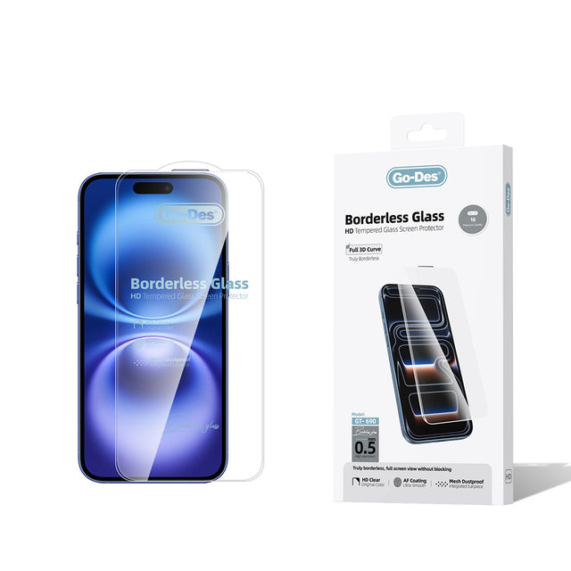Apple iPhone 16 Go Des Borderless Temperli Cam Ekran Koruyucu