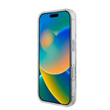 Apple iPhone 16 Guess Orjinal Lisanslı 3'lü Aksesuar Seti IML Baskılı Simli Glitter Kılıf + Ekran Koruyucu + Lens Koruyucu
