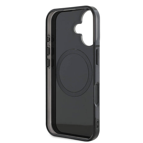 Apple iPhone 16 Kılıf AMG Orjinal Lisanslı M-safe Şarj Özellikli Çift Katmanlı Kırmızı Çapraz Çizgili Kapak
