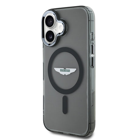 Apple iPhone 16 Kılıf Aston Martin Orjinal Lisanslı M-safe Şarj Özellikli IML Baskı Logolu Buzlu Kapak