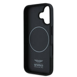 Apple iPhone 16 Kılıf Aston Martin Orjinal Lisanslı M-safe Şarj Özellikli Renkli Halka ve Karbon Fiber Tasarımlı Kapak