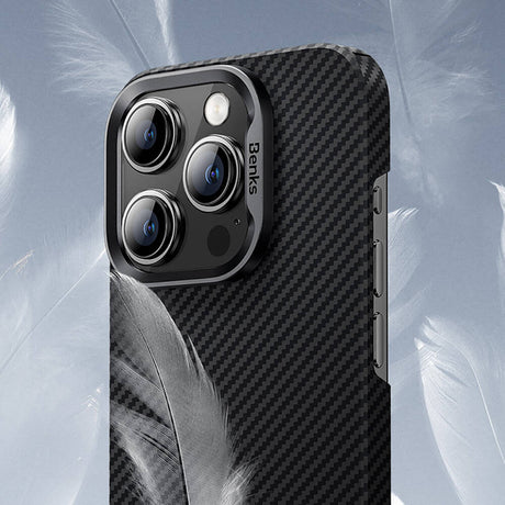 Apple iPhone 16 Kılıf Benks M-safe Şarj Özellikli Magnetik ArmorAir 600D Kevlar Fiber Kapak