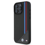 Apple iPhone 16 Kılıf BMW Orjinal Lisanslı M-safe Şarj Özellikli M Logolu Üç Çizgili Dikiş Detaylı Meshed Tricolor Stripes Kapak