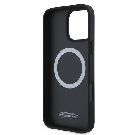Apple iPhone 16 Kılıf BMW Orjinal Lisanslı M-safe Şarj Özellikli M Logolu Üç Çizgili Dikiş Detaylı Meshed Tricolor Stripes Kapak