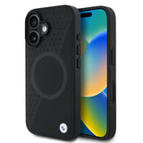 Apple iPhone 16 Kılıf BMW Orjinal Lisanslı M-safe Şarj Özellikli Metal Logolu Yarım Dokulu Circle Deri Kapak
