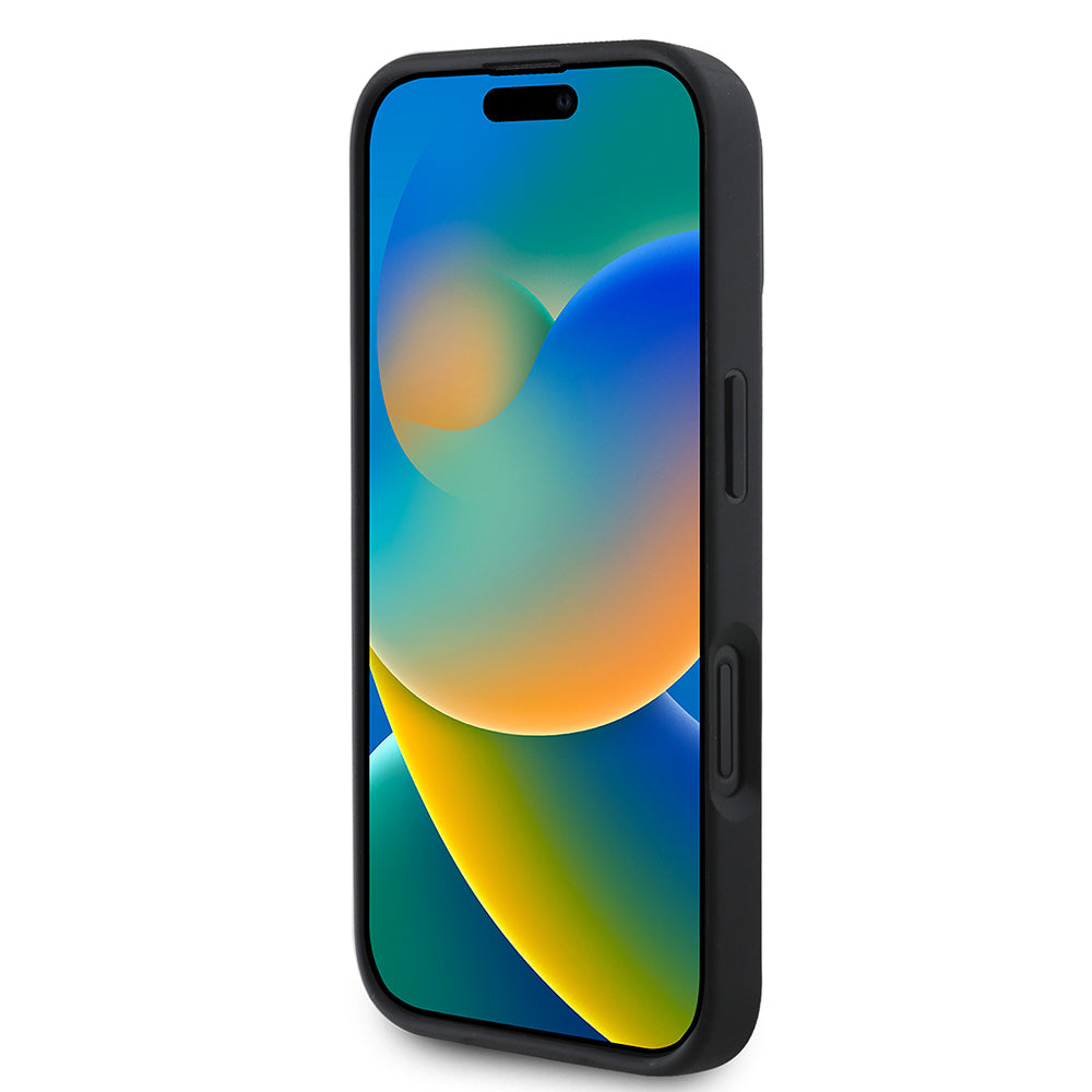 Apple iPhone 16 Kılıf DKNY Orjinal Lisanslı Kartlıklı 3D Yazılı Repeat Texture Pattern Kapak