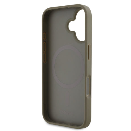 Apple iPhone 16 Kılıf DKNY Orjinal Lisanslı M-safe Şarj Özellikli 3D Yazılı Grid Pattern Kapak