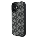 Apple iPhone 16 Kılıf DKNY Orjinal Lisanslı M-safe Şarj Özellikli 3D Yazılı Grid Pattern Kapak