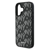 Apple iPhone 16 Kılıf DKNY Orjinal Lisanslı M-safe Şarj Özellikli 3D Yazılı Grid Pattern Kapak