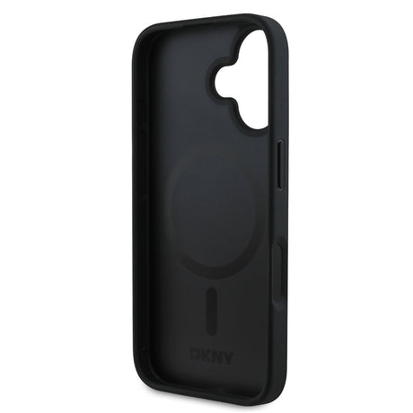 Apple iPhone 16 Kılıf DKNY Orjinal Lisanslı M-safe Şarj Özellikli 3D Yazılı Grid Pattern Kapak