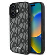 Apple iPhone 16 Kılıf DKNY Orjinal Lisanslı M-safe Şarj Özellikli 3D Yazılı Grid Pattern Kapak