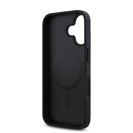 Apple iPhone 16 Kılıf DKNY Orjinal Lisanslı M-safe Şarj Özellikli 3D Yazılı Repeat Pattern Kapak