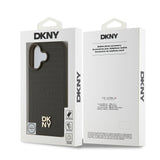 Apple iPhone 16 Kılıf DKNY Orjinal Lisanslı M-safe Şarj Özellikli 3D Yazılı Repeat Pattern Kapak
