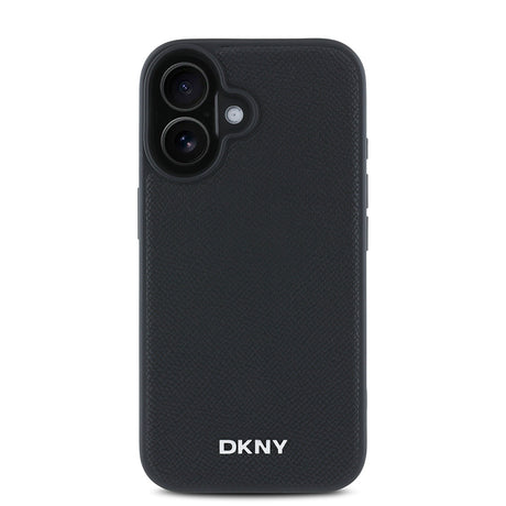 Apple iPhone 16 Kılıf DKNY Orjinal Lisanslı M-safe Şarj Özellikli Metal Logolu PU Deri Grained Kapak