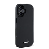 Apple iPhone 16 Kılıf DKNY Orjinal Lisanslı M-safe Şarj Özellikli Metal Logolu PU Deri Grained Kapak