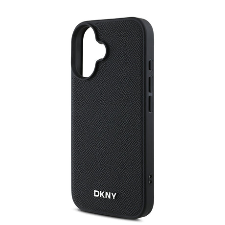 Apple iPhone 16 Kılıf DKNY Orjinal Lisanslı M-safe Şarj Özellikli Metal Logolu PU Deri Grained Kapak