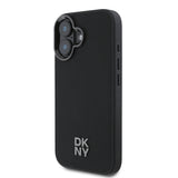 Apple iPhone 16 Kılıf DKNY Orjinal Lisanslı M-safe Şarj Özellikli Metal Logolu PU Deri Plain Kapak
