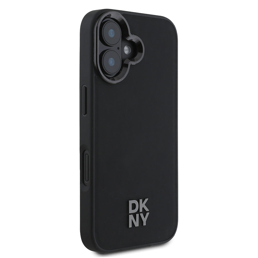 Apple iPhone 16 Kılıf DKNY Orjinal Lisanslı M-safe Şarj Özellikli Metal Logolu PU Deri Plain Kapak
