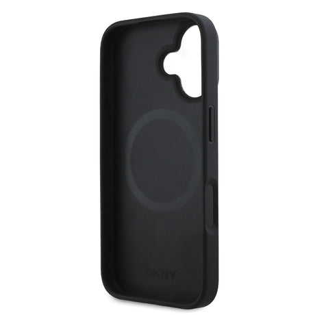 Apple iPhone 16 Kılıf DKNY Orjinal Lisanslı M-safe Şarj Özellikli Metal Logolu PU Deri Plain Kapak