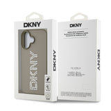 Apple iPhone 16 Kılıf DKNY Orjinal Lisanslı Taşlı DKNY Yazılı Metalik Rhinestones PU Deri Kapak