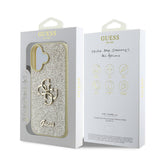 Apple iPhone 16 Kılıf Guess Orjinal Lisanslı 4G Büyük Metal Logolu Glitter Kapak
