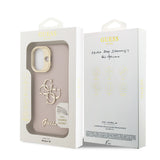 Apple iPhone 16 Kılıf Guess Orjinal Lisanslı Grained Yazı Logolu Kamera Standlı Kapak