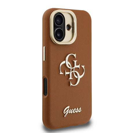 Apple iPhone 16 Kılıf Guess Orjinal Lisanslı Grained Yazı Logolu Kamera Standlı Kapak