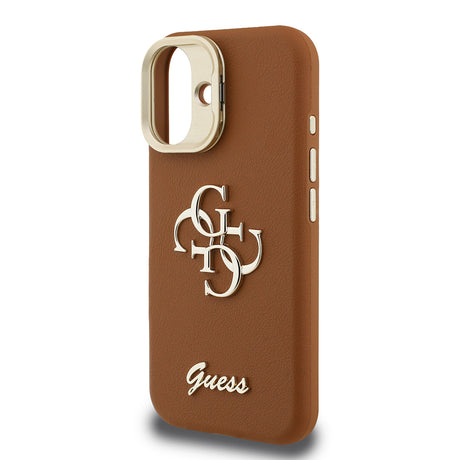 Apple iPhone 16 Kılıf Guess Orjinal Lisanslı Grained Yazı Logolu Kamera Standlı Kapak