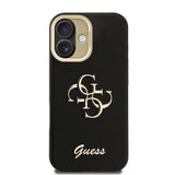Apple iPhone 16 Kılıf Guess Orjinal Lisanslı Grained Yazı Logolu Kamera Standlı Kapak