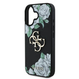 Apple iPhone 16 Kılıf Guess Orjinal Lisanslı Gül Baskılı Büyük Metal Logo Dizaynlı Kapak