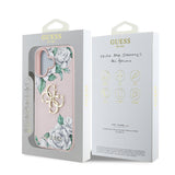 Apple iPhone 16 Kılıf Guess Orjinal Lisanslı Gül Baskılı Büyük Metal Logo Dizaynlı Kapak
