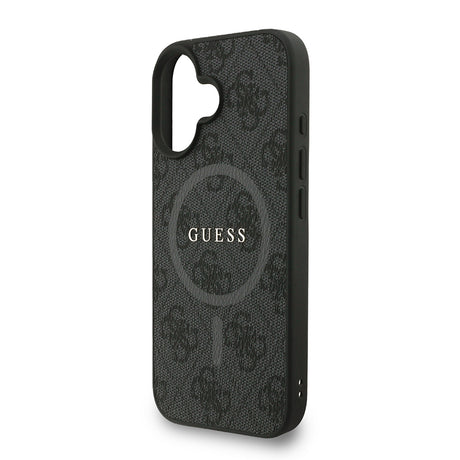 Apple iPhone 16 Kılıf Guess Orjinal Lisanslı M-safe Şarj Özellikli PU Deri Bilek Askı İpli Yazı Logolu Kapak