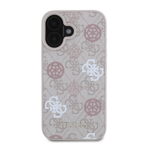 Apple iPhone 16 Kılıf Guess Orjinal Lisanslı M-safe Şarj Özellikli 4G Desenli Yazı Logolu Peony Kapak