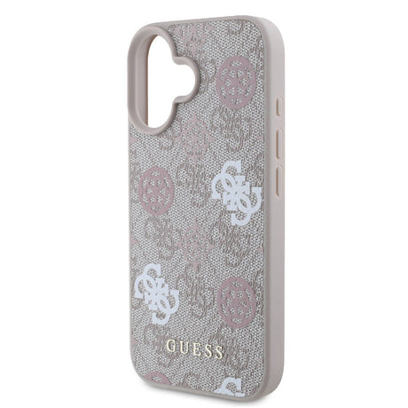 Apple iPhone 16 Kılıf Guess Orjinal Lisanslı M-safe Şarj Özellikli 4G Desenli Yazı Logolu Peony Kapak