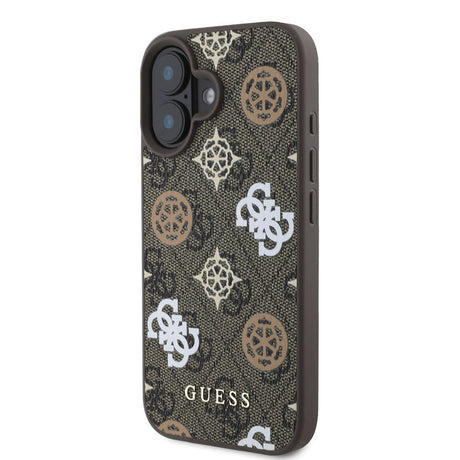 Apple iPhone 16 Kılıf Guess Orjinal Lisanslı M-safe Şarj Özellikli 4G Desenli Yazı Logolu Peony Kapak